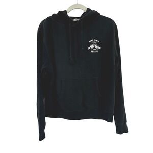 Independent Trading Company Mens Black Graphic Hoodie Good Times Bad Friends‎ M
